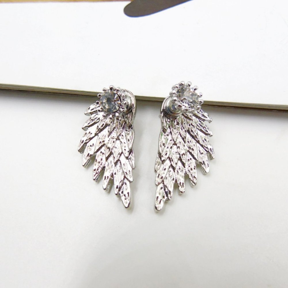 Silver Angel Wing Earrings